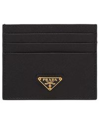 Prada - Leather Card Holder - Women's - Leather/nylon - Lyst