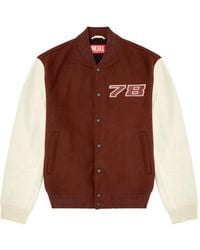 DIESEL - Wool-Blend Varsity Jacket - Lyst