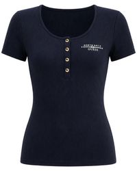 Guess - X North Sails Ribbed-Knit Logo-Print T-Shirt - Lyst