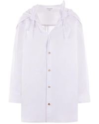 Bottega Veneta - Knotted Button-up Cotton Shirt - Lyst
