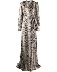 Philipp Plein - Robe Longue En Soie À Imprimé Peau De Python - Lyst