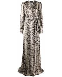 Philipp Plein - Python-Print Silk Long Dress - Lyst
