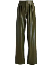 Alice + Olivia - Pompey Faux-leather Pleated Trousers - Lyst