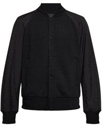 Givenchy - Schwarze Bomberjacke Mit Monogramm - Lyst