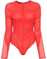 Mugler - シャーリング ボディスーツ - Lyst