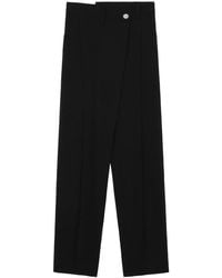 Enfold - High-Waisted Straight-Leg Wool Trousers - Lyst