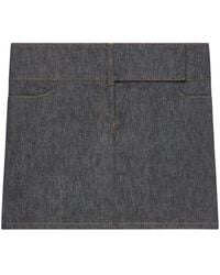Courreges - Belted Denim Mini Skirt - Lyst