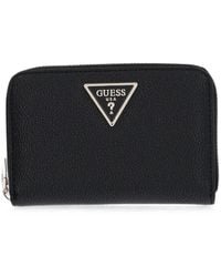 Guess - Logo-Plaque Zip-Around Wallet - Lyst