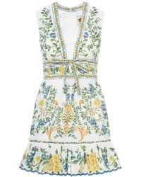 FARM Rio - Emily Floral-Print Ruffled Mini Dress - Lyst