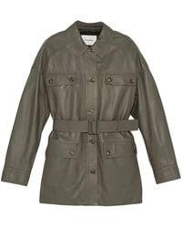 Yves Salomon - Lederjacke Mit Gürtel - Lyst