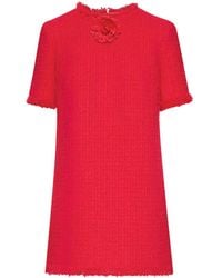 Oscar de la Renta - Minikleid Mit Blumenapplikation - Lyst