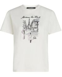 Karl Lagerfeld - Paris Sketch Street-Print T-Shirt - Lyst