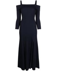 Ganni - Off-Shoulder Midi Dress - Lyst