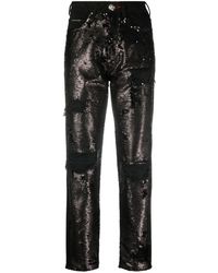Philipp Plein - Sequin-embellished High-waisted Jeans - Lyst