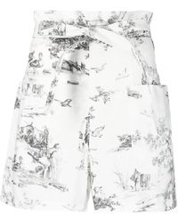 Philosophy Di Lorenzo Serafini - Graphic Print Belted Shorts - Lyst