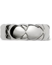 Burberry - Shield Segment Sterling Silver Ring - Lyst
