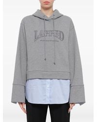 Juun.J - Layered-Design Logo-Embroidered Hoodie - Lyst