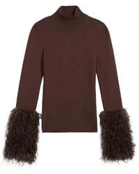 Apparis - Aspen Faux-Fur Cuff Turtle-Neck Top - Lyst