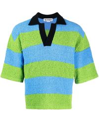 Sunnei - Striped Knitted Polo Shirt - Lyst