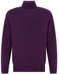 Fedeli - High-Neck Knitted Sweater - Lyst