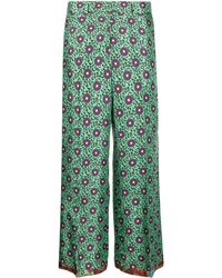 Alberto Biani - Floral-print Cropped Trousers - Lyst