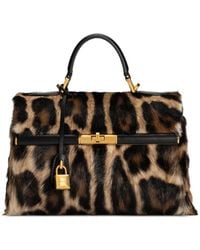 Dolce & Gabbana - Bolso De Mano Marlene De Piel De Cabrito Con Estampado De Leopardo - Lyst