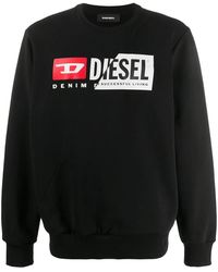DIESEL - S-Girk-Cuty Logo-Print Panelled Sweatshirt - Lyst