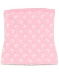 Marine Serre - Fluffy Moon Jacquard Knit Bustier Top - Lyst