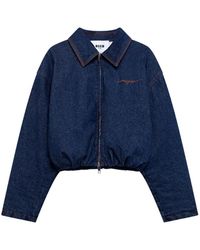 MSGM - Veste En Jean À Logo Brodé - Lyst