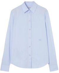 Burberry - Camisa De Popelina Y Algodón De Corte Recto - Lyst