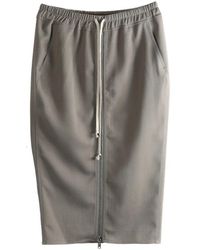 Rick Owens - Zip Detail Midi Skirt - Lyst