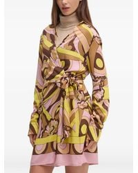 GAUDI - Printed Tie Mini Dress - Lyst