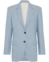 Brunello Cucinelli - Monili-Detail Twill Blazer - Lyst