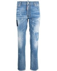 DSquared² - Straight-Leg-Jeans im Distressed-Look - Lyst