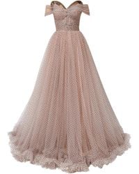 IRIS SERBAN - Polka-Dot Off-Shoulder Dress - Lyst