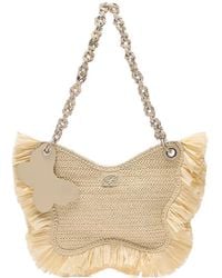 Blumarine - Butterfly Raffia Shoulder Bag - Lyst