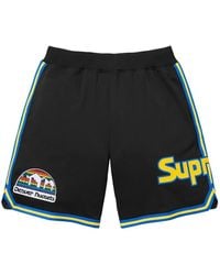 Supreme - X Mitchell & Ness Logo-Print Shorts - Lyst
