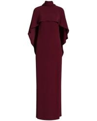 Alberta Ferretti - Cape-Detail High-Neck Maxi Dress - Lyst