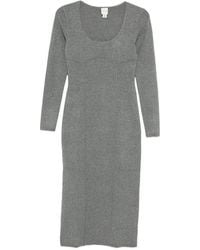 Calvin Klein - Long Sleeve Midi Dress - Lyst