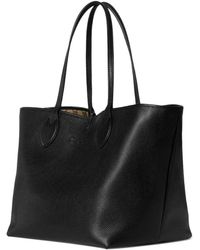 Gucci Leather Dahlia Tote Bag in Black | Lyst