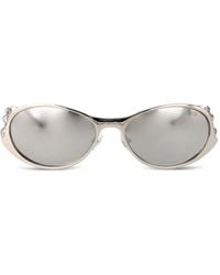 DIESEL - Oval-Frame Embellished Sunglasses - Lyst