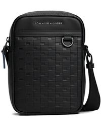 Tommy Hilfiger - Logo-Detail Textured Messenger Bag - Lyst