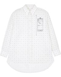 MM6 by Maison Martin Margiela - Polka Dot-print Cotton Shirt - Lyst