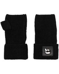 Karl Lagerfeld - K/ikonik Ribbed-knit Fingerless Gloves - Lyst