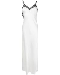 Alberta Ferretti - Lace-trim Asymmetric Maxi Dress - Lyst