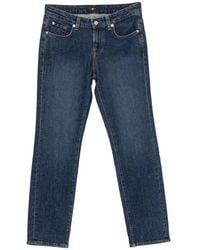 Seven7 - Logo-Patch Straight-Leg Jeans - Lyst