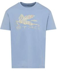Etro - T-Shirt Met Pegaso-Patroon - Lyst