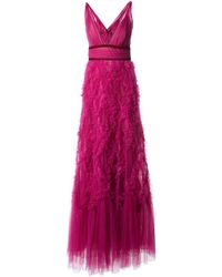 Marchesa notte Ruffled Tulle Gown - Pink