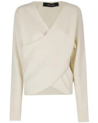 FEDERICA TOSI - Wrap-Style V-Neck Sweater - Lyst