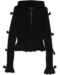 Balenciaga - Bow-Embellished Zip-Up Cardigan - Lyst